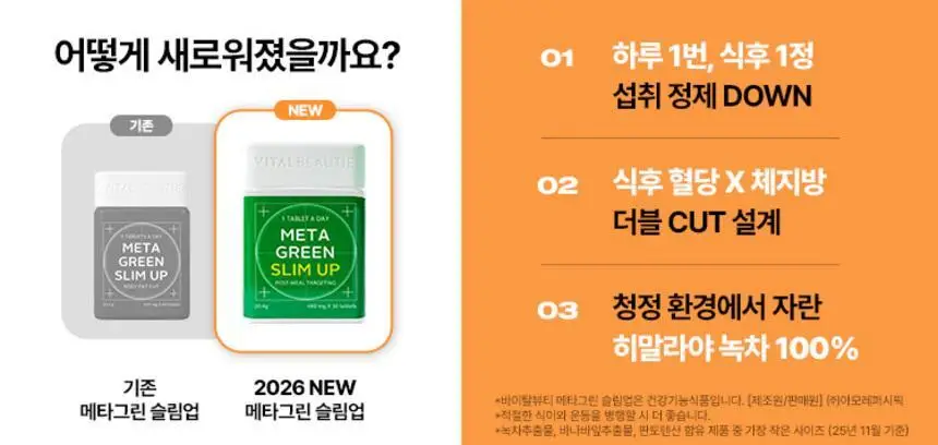 [1일 1정] 바이탈뷰티 메타그린 슬림업 단품/기획 (+5일 증정) 상세페이지 3
